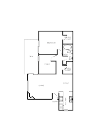A black and white image of a floor plan for a house.