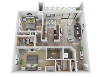 a floor plan of a 3 bedroom apartment at Central Park East in Arlington Heights, IL