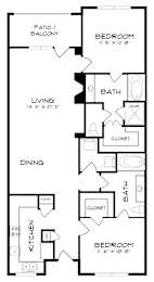 A black and white image of a floor plan for a home.