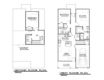 Floor Plan  a floor plan of two different floor plans of a house