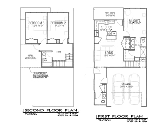 Floor Plan  the floor plan of the second floor and the first floor of a house