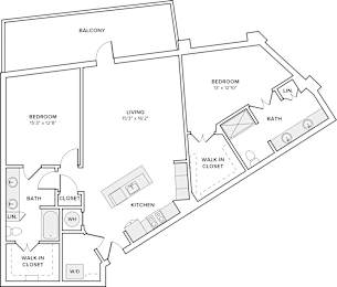 A black and white image of a house floor plan.