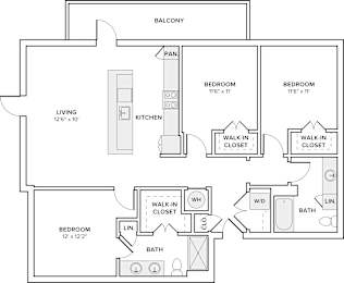 A black and white image of a house floor plan.