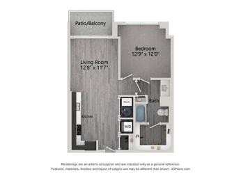 a floor plan of a bedroom apartment