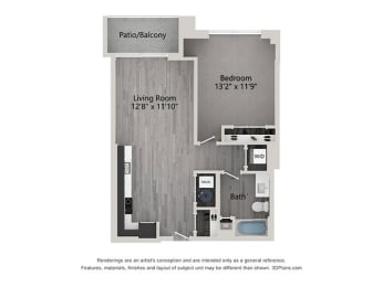 a floor plan of a bedroom apartment