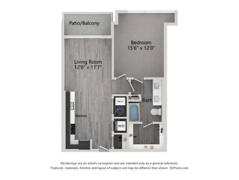 a floor plan of a bedroom apartment