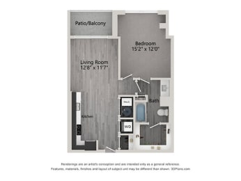 a floor plan of a bedroom apartment