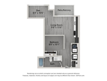 bedroom floor plan | brookhaven apartments for rent | the aviary