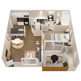 Floor Plan  a1 floor plan  1 bedroom with 2 baths  1192 square feet