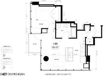 a floor plan of a room with different symbols on it