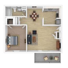 a floor plan of a house with a wooden floor