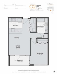 Floor Plan  a floor plan of a bedroom apartment
