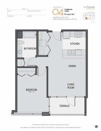 Floor Plan  a floor plan of a bedroom apartment