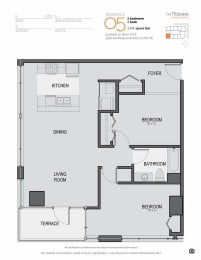 Floor Plan  a floor plan of a bedroom apartment