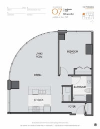 Floor Plan  a floor plan of a bedroom apartment