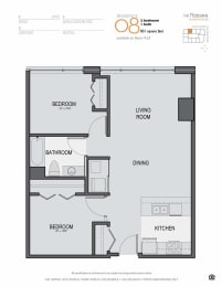 Floor Plan  a floor plan of a bedroom apartment