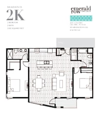 a floor plan of a 2x2 bedroom apartment