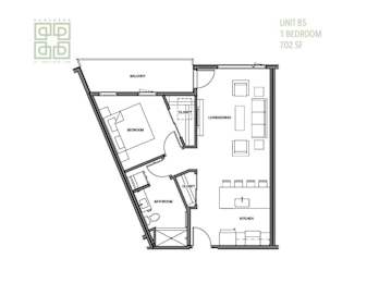 a floor plan of a 1 bedroom apartment