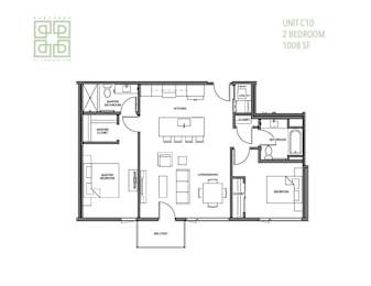 a typical floor plan of a 3 bedroom apartment