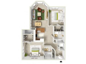 a floor plan of a house with a bedroom and a living room
