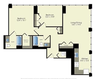 a floor plan of a unit with a bedroom and a bathroom