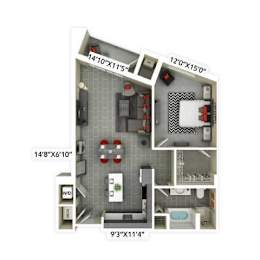 3d model of a592592 floor plan of a297297