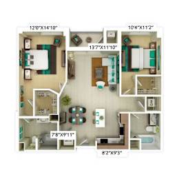 a floor plan with a bathroom and a bedroom