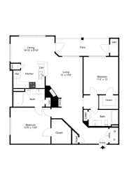 a floor plan of a house with three floors