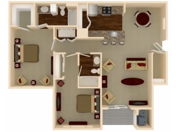a 3d drawing of a floor plan of a house