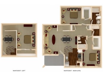 a stylized drawing of a floor plan of a house