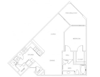 white floor plan of a house with bedroom and bathroom