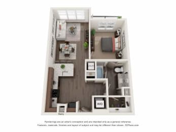 Floor Plan  a 1 bedroom floor plan  villas at