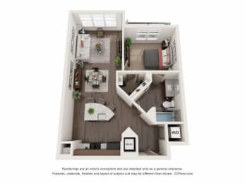 Floor Plan  a 1 bedroom floor plan  villas at spring creek apartments