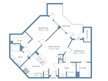 a floor plan of a house with bedrooms and baths