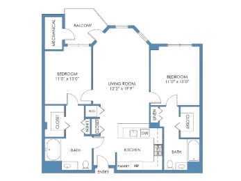 a floor plan of a bedroom floor plan with an open floor