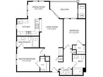 a floor plan of a two story house with a bedroom and a living room