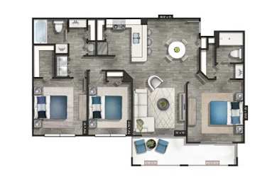 a floor plan of a house with a bedroom and a living room