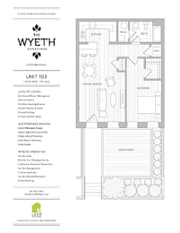 A floor plan for a unit at The Wyeth Campus.