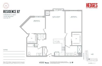A floor plan for a residence at Hedge's at Hawthorne.