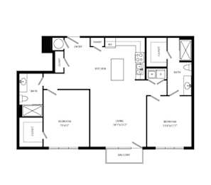 A black and white image of a house floor plan.