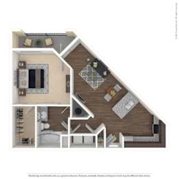 A floor plan of a two-story house with a living room, dining room, kitchen, and bathrooms.