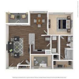 A floor plan of a house with a kitchen, living room, and bathroom.