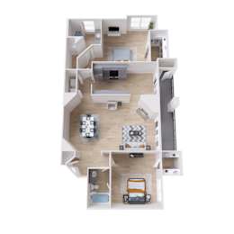 Apartment layout at The Lana, 2 bedroom apartments in Dallas