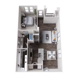 One bedroom apartment floor plan at The Carson at Twin Creeks, apartments for rent in Allen, TX