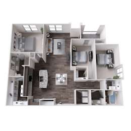 Three bedroom floor plan at The Carson at Twin Creeks