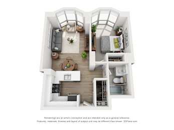 bedroom floor plan of a 2103 sq ft studio