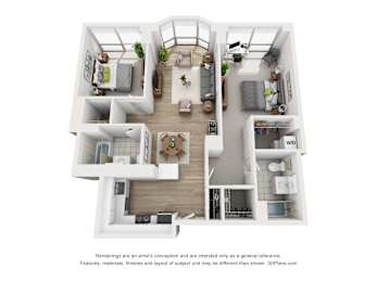 Floor Plan Two Bedroom C