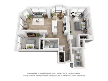  Floor Plan Two Bedroom E