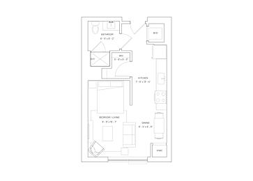 a line drawing of a floor plan of a house