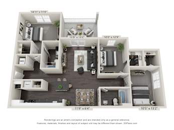 a 1 bedroom floorplan is shown in this image